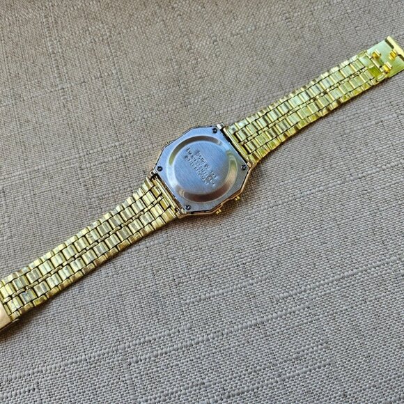 Women Wristwatch Yellow Gold Tone Digital Wrist Watch Multi Functional NEW - Picture 10 of 12